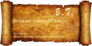 Brokes Tonuzóba névjegykártya